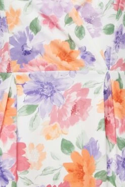 YOURS PETITE - Robe Blanche Floral Orange & Lavande -GrandeTendance Boutique f1de9476 fb36 4d 174554 Z