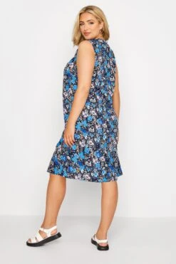 Robe Coupe Droite Bleue En Floral -GrandeTendance Boutique f33772e0 5551 4f 173931 C