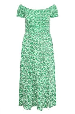 Robe Floral Maxi Verte Encolure Bardot -GrandeTendance Boutique f3865df5 159c 4d 137099 X