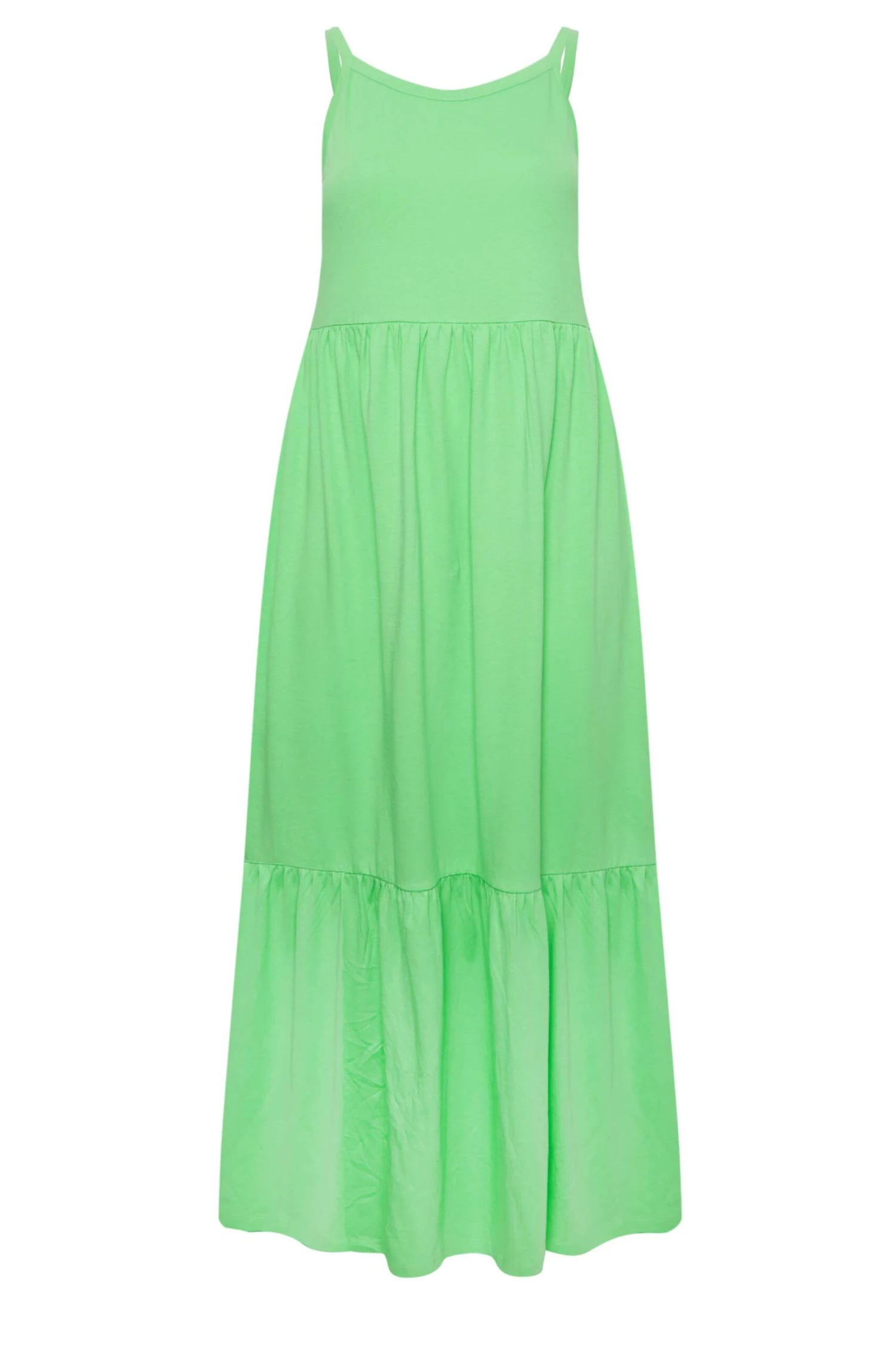 YOURS - Robe Verte Volantée Fines Bretelles Maxi En Jersey 8 YOURS - Robe Verte Volantée Fines Bretelles Maxi En Jersey – Image 6