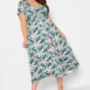 YOURS - Robe Maxi Cache-Coeur Bleue Sarcelle & Rose Feuilles Volanté 1 YOURS - Robe Maxi Cache-Coeur Bleue Sarcelle & Rose Feuilles Volanté -GrandeTendance Boutique f4de903b 5bb1 44 302157 A