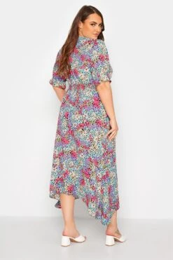 Robe Rose & Violette Midaxi Floral Manches Courtes -GrandeTendance Boutique f4fe4952 365c 48 214367 C