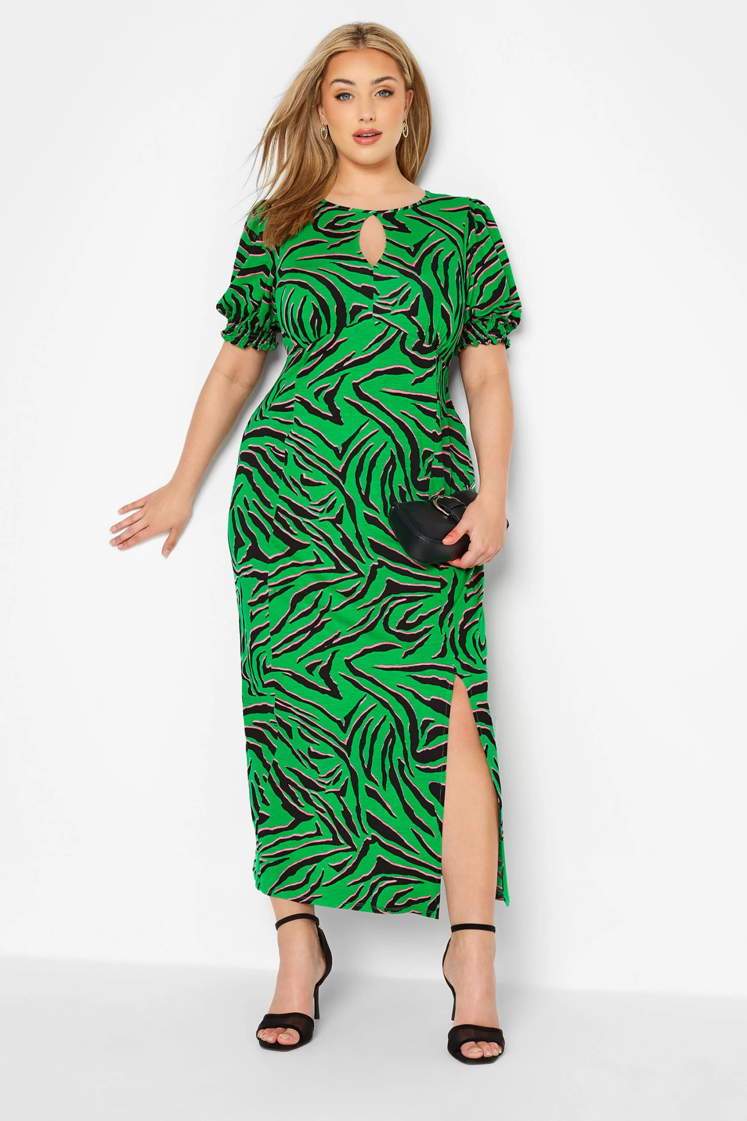 YOURS LONDON - Robe Verte Imprimé Zébré 3 YOURS LONDON - Robe Verte Imprimé Zébré