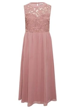 YOURS LONDON - Robe Rose Maxi En Mousseline Demoiselle D'Honneur -GrandeTendance Boutique f559b689 0693 44 161890 X