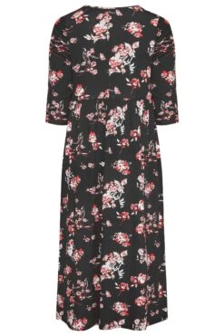 Robe Noire Floral En Jersey à Poches -GrandeTendance Boutique f569e84b a171 4f 300304 BK