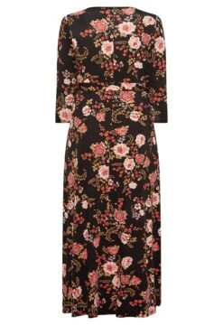 Robe Noire Floral Rouge Cache-Coeur En Jersey -GrandeTendance Boutique f65d8a97 7a7c 4d 301402 Y