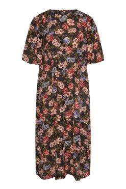 Robe Noire Midi à Fente Floral Rose & Doré 14 Robe Noire Midi à Fente Floral Rose & Doré -GrandeTendance Boutique f67f393f 4846 45 173813 X