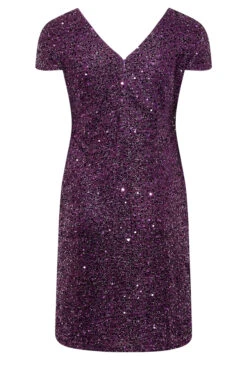 YOURS LONDON - Robe Sequin Violette Coupe Droite Manches Courtes -GrandeTendance Boutique f70c5d40 4ab1 4b 161714 Y