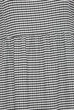 YOURS - Robe Midi Noire à Carreaux Texturée Smocké Manches Courtes -GrandeTendance Boutique f71b4532 f5d9 41 137516 Z