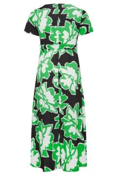 YOURS - Robe Midaxi Noire & Verte Floral En Cache-Coeur -GrandeTendance Boutique f85f7889 bf26 40 302155 Y