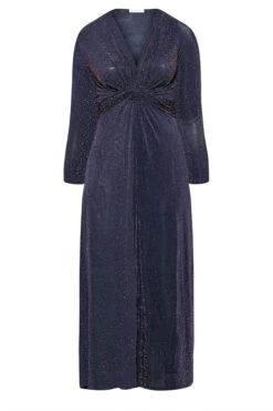 YOURS LONDON - Robe Maxi Bleue Marine Paillettée Plissée -GrandeTendance Boutique f96509f0 a62c 41 161639 X