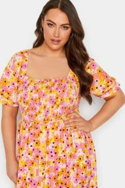 YOURS - Robe Midi Orange & Rose Floral Manches Courtes Bouffantes 12 YOURS - Robe Midi Orange & Rose Floral Manches Courtes Bouffantes -GrandeTendance Boutique f9a785f8 bb39 49 137321 D