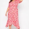 LIMITED COLLECTION - Robe Rouge Floral Ourlet Roulanté Cache-Coeur -GrandeTendance Boutique fa7f682c bdc1 45 214395 B