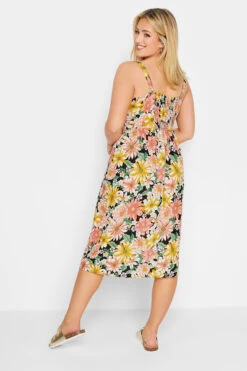 YOURS - Robe D'Été Noire Floral Jaune & Rose Saumon Boutonnée -GrandeTendance Boutique fbf12105 4ec7 4a 137396 C