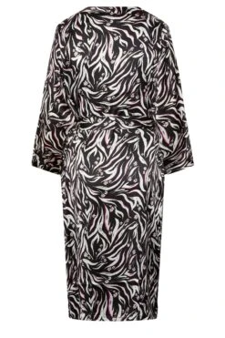 YOURS - Robe De Chambre Noire Zébré Satiné -GrandeTendance Boutique fc4493bb b1cb 4b 148956 Y
