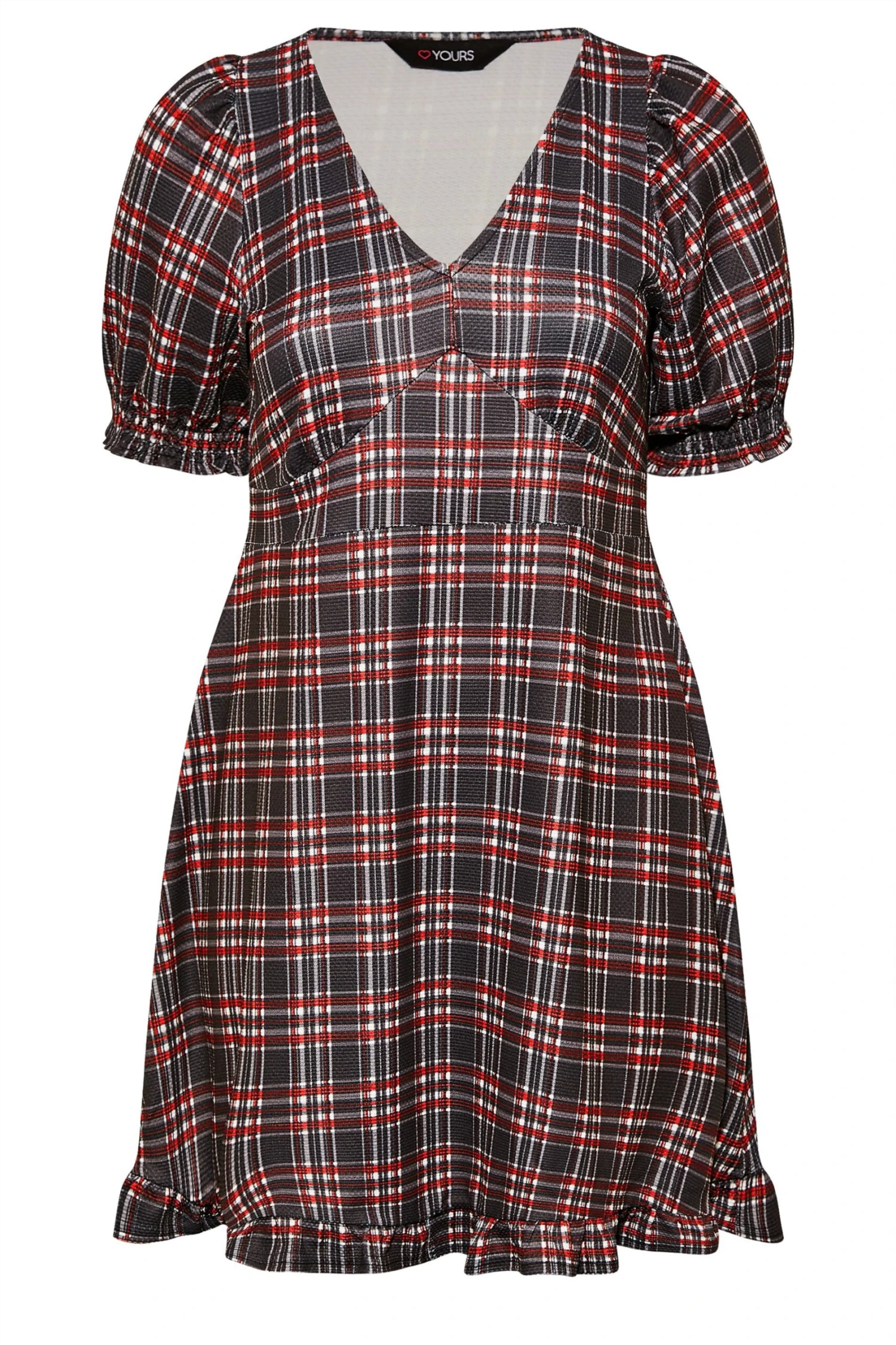 Robe Midi Noire & Rouge Carreaux Volanté 9 Robe Midi Noire & Rouge Carreaux Volanté – Image 7