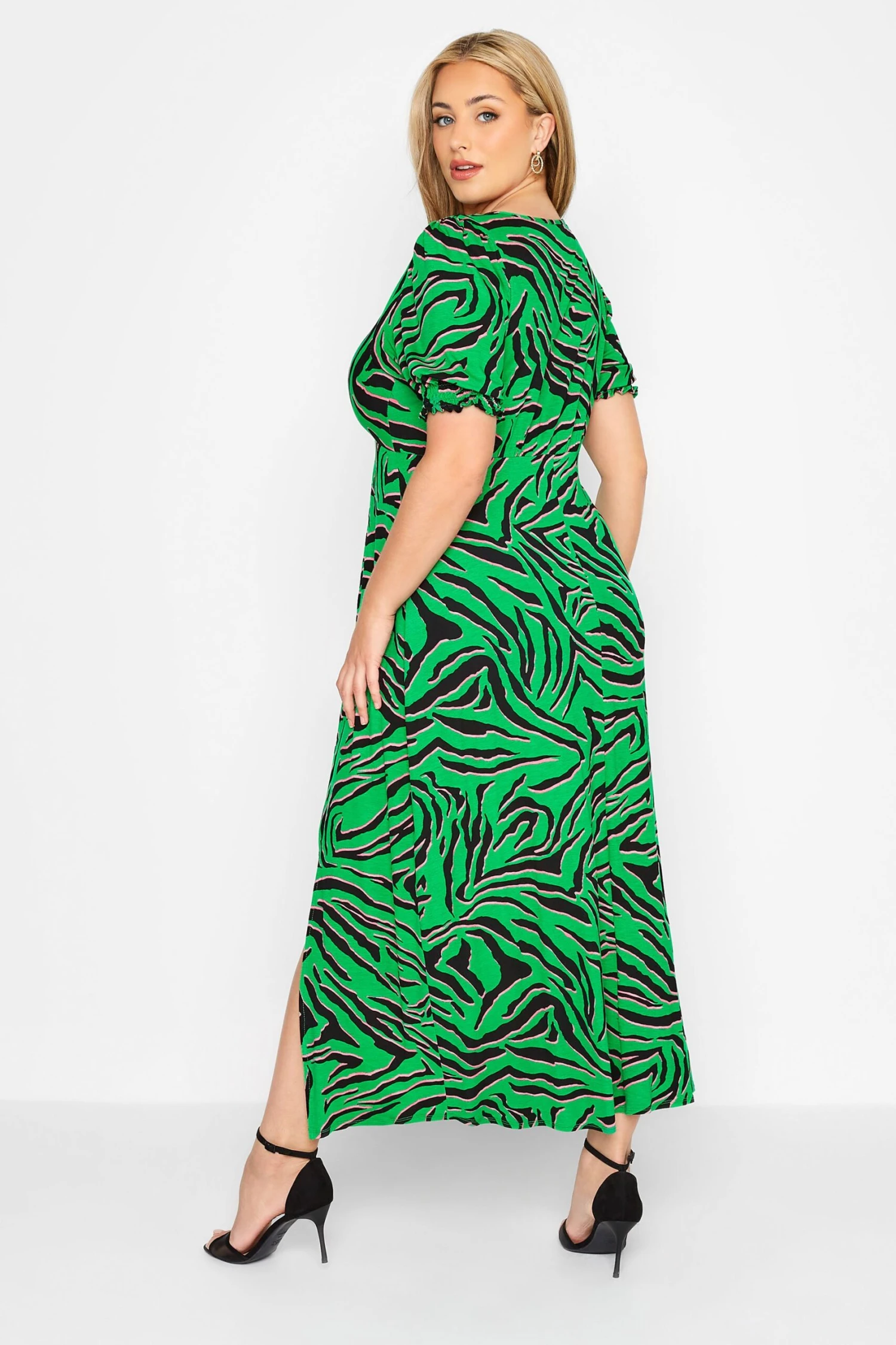 YOURS LONDON - Robe Verte Imprimé Zébré 5 YOURS LONDON - Robe Verte Imprimé Zébré – Image 3