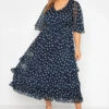 YOURS LONDON - Robe Maxi Bleue Marine à Pois Volantée -GrandeTendance Boutique ff4aacbe 58d0 48 161144 A