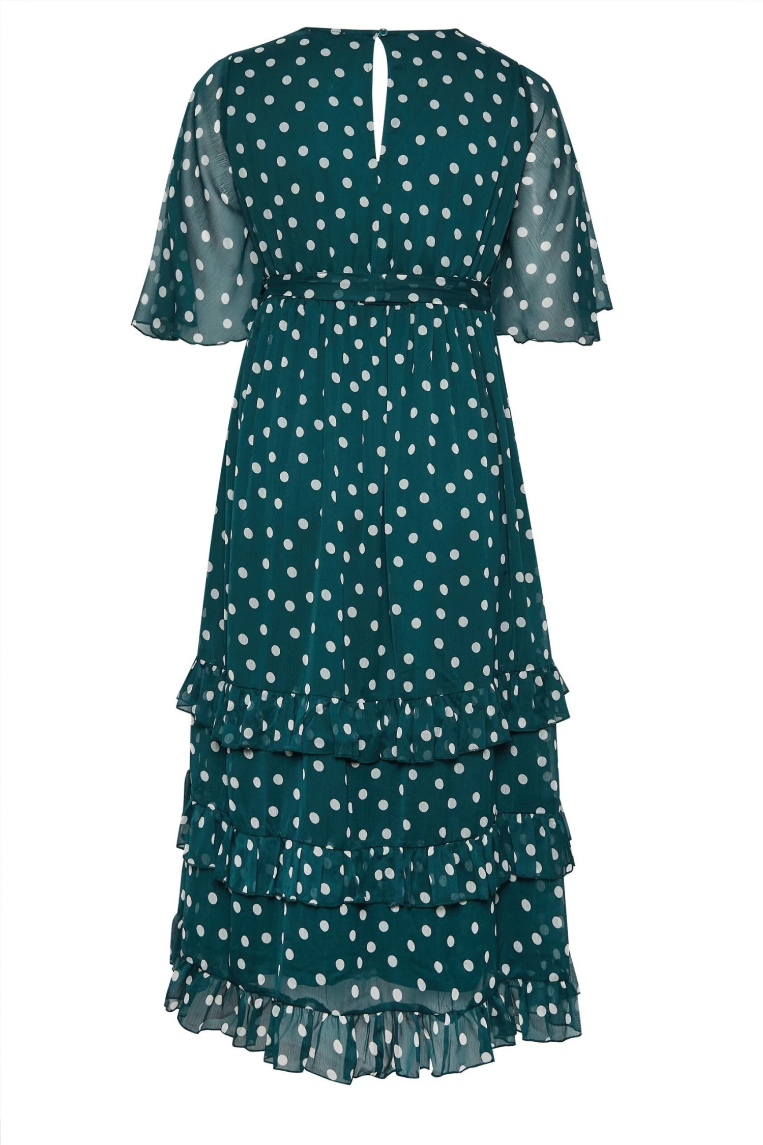 YOURS LONDON - Robe Maxi Verte à Pois Volantée 9 YOURS LONDON - Robe Maxi Verte à Pois Volantée – Image 7