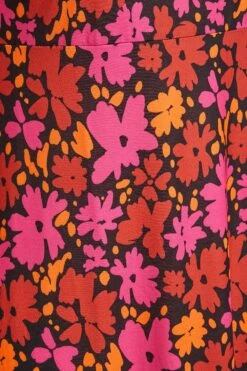 LIMITED COLLECTION - Robe Rouge Floral Rose Manches Longues -GrandeTendance Boutique ffb503b4 2dd5 40 214987 Z